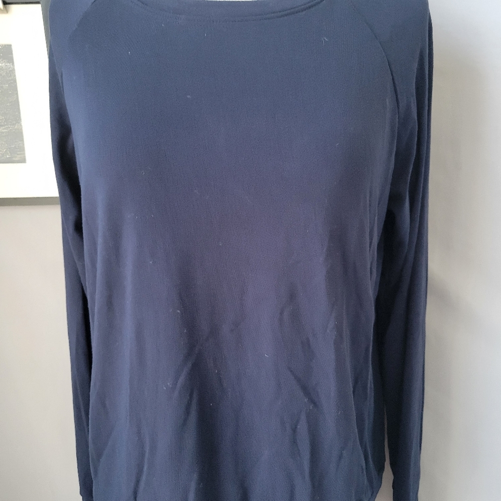 Cozy Earth Brushed Bamboo Soft Pullover Long Sleeve Crew Sweatshirt Navy S - Picture 3 of 14
